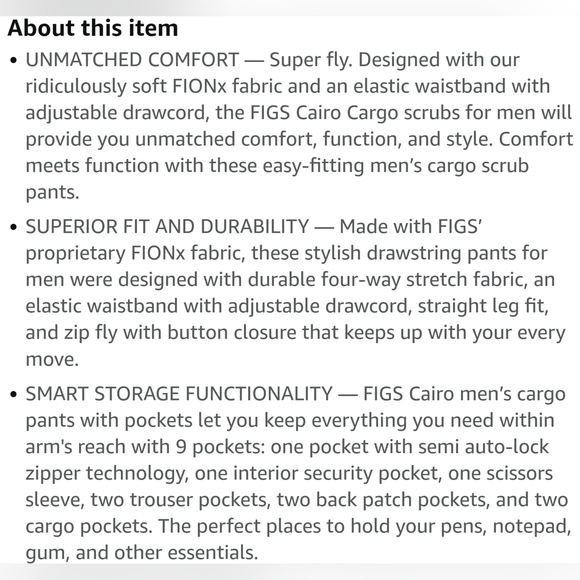 FIGS Cairo Cargo Scrub Pants for Men - Navy Blue, Short 2XL - Picture 11 of 12